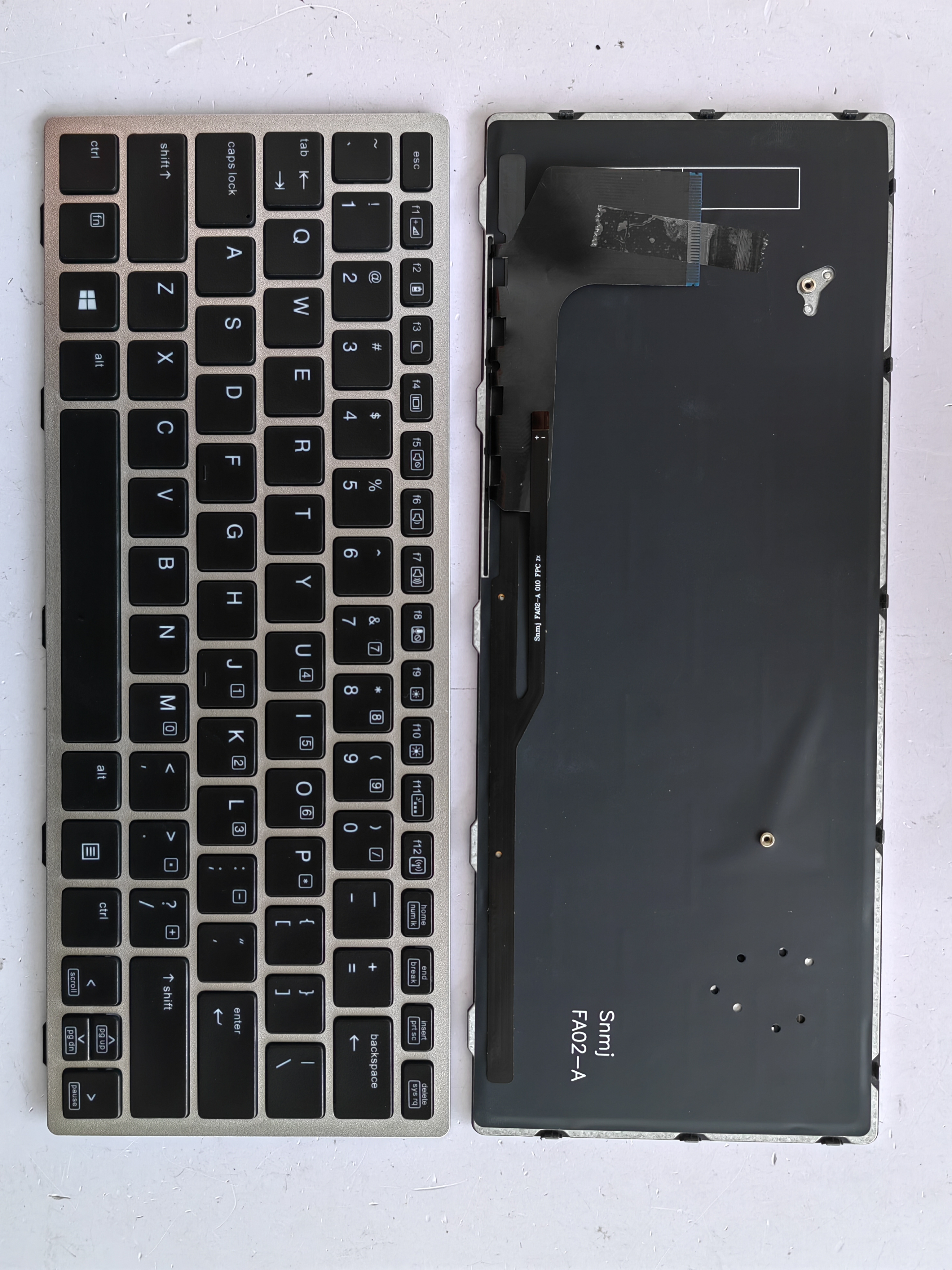 Picture of New Replacement Laptop Keyboard For HP 810G1 SILVER FRAME BLACK Backlit (OEM) US Layout